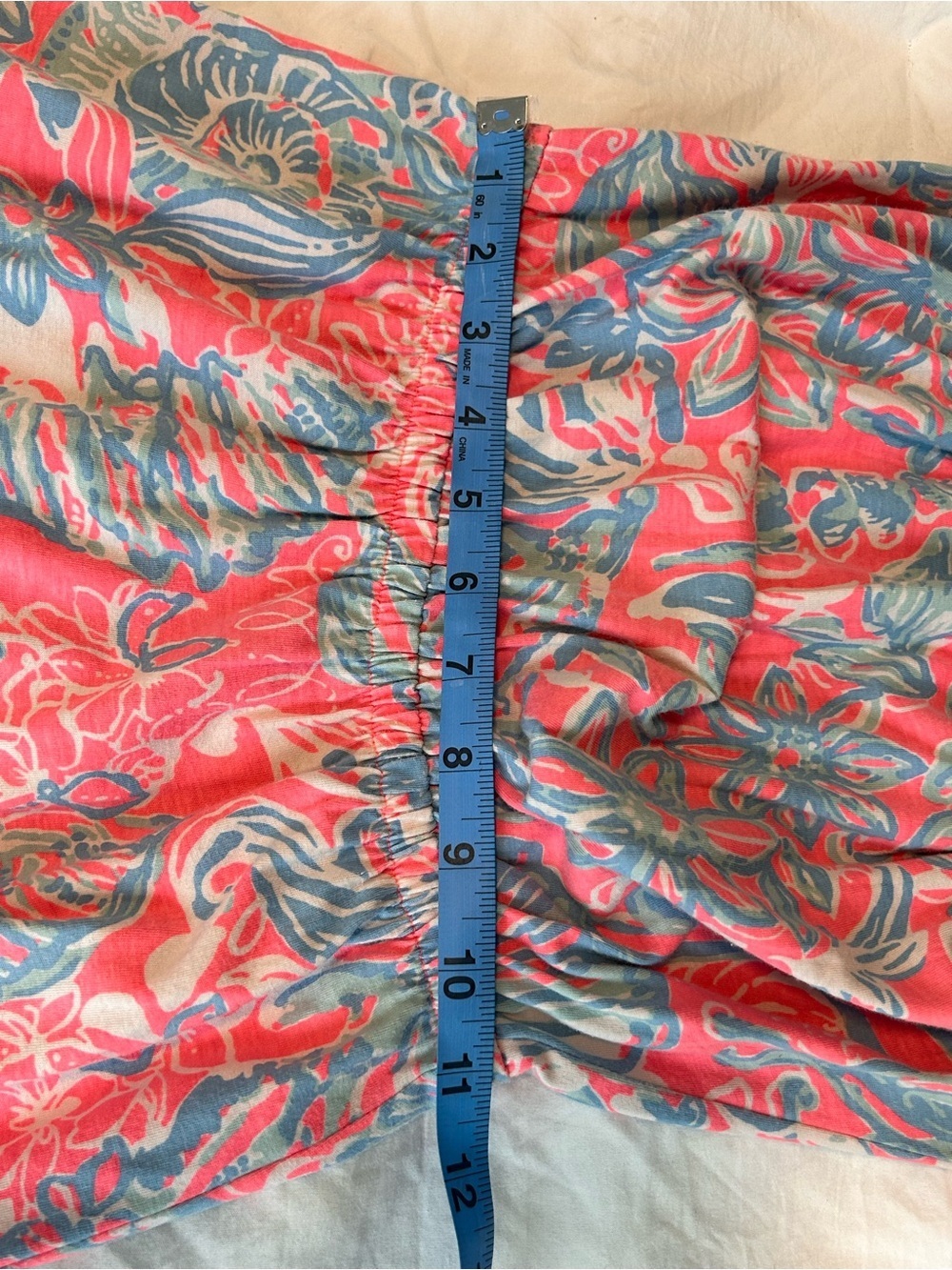 Lilly Pulitzer Pink and Light Blue Strapless Floral Sundress - Picture 7 of 10